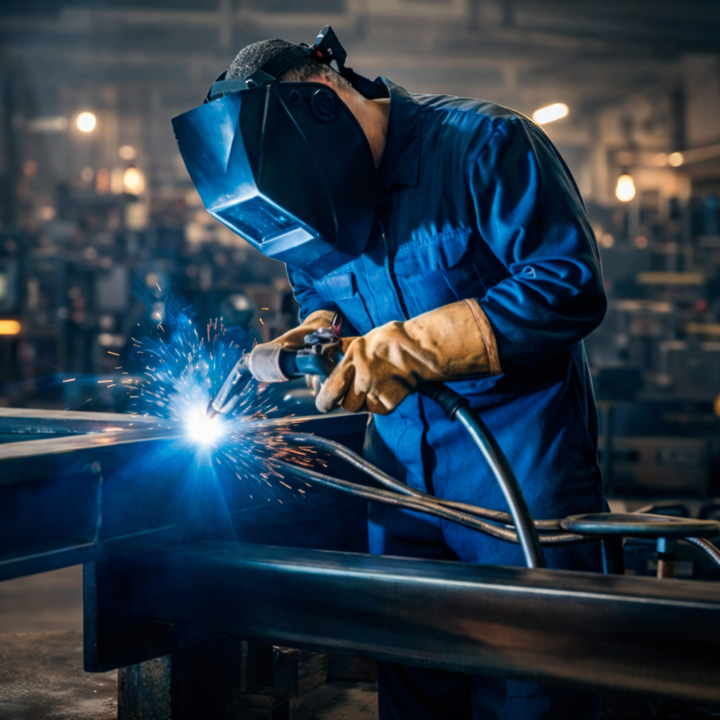 Profissional realizando solda